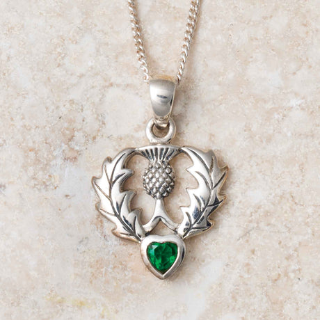 Scottish Gemstone Thistle Necklace - Creative Irish Gifts
