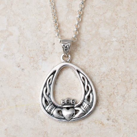 Celtic Knotwork Claddagh Necklace - Creative Irish Gifts