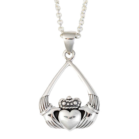 Sterling Silver Irish Claddagh Ring Necklace - Creative Irish Gifts