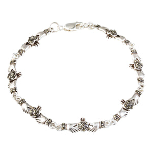 Sterling Silver Irish Claddagh Bracelet - Creative Irish Gifts