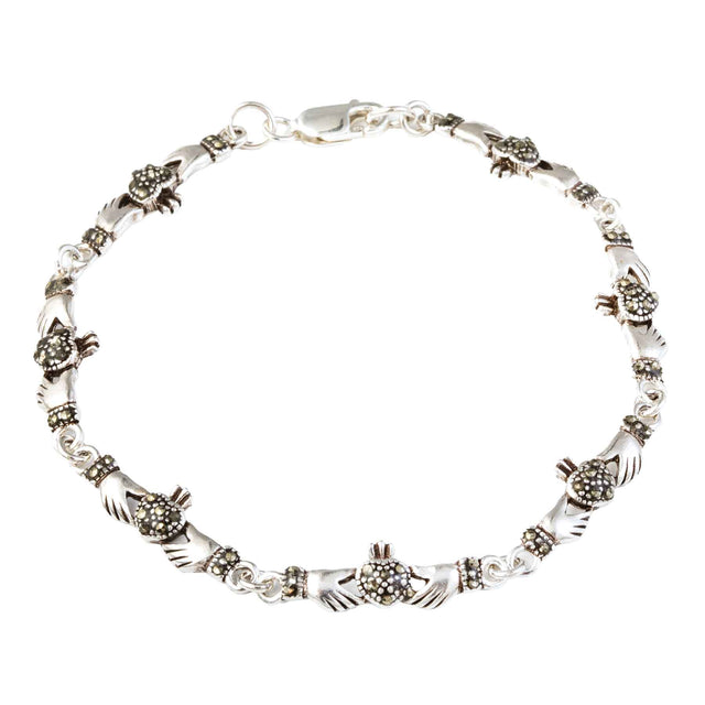 Sterling Silver Irish Claddagh Bracelet - Creative Irish Gifts