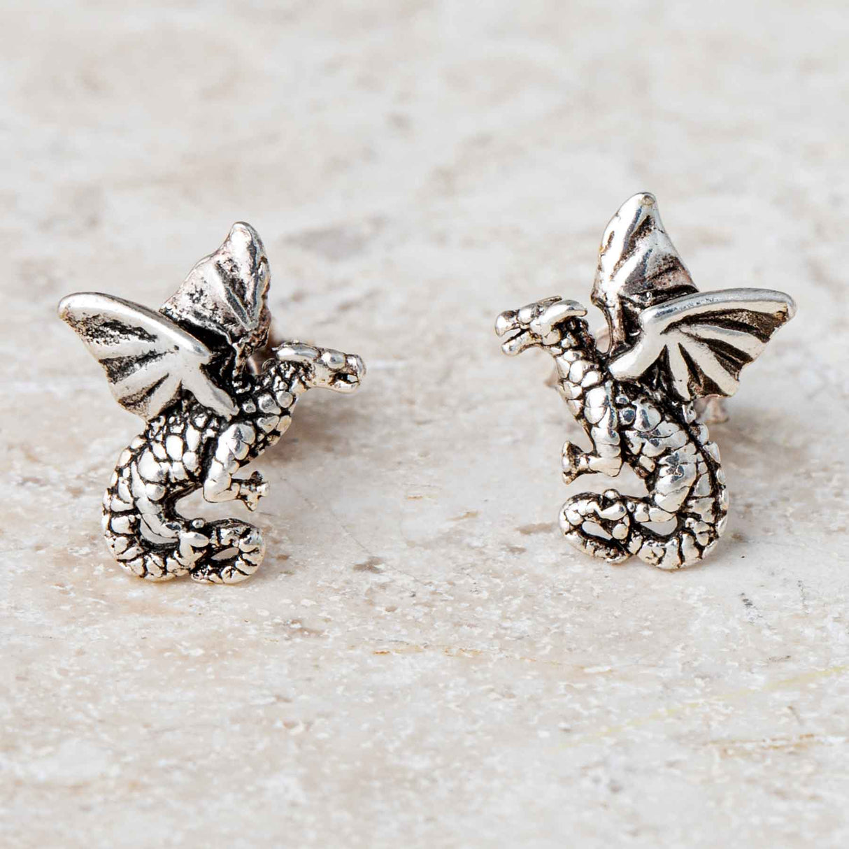 Celtic Flying Dragon Stud Earrings - Creative Irish Gifts