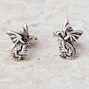 Celtic Flying Dragon Stud Earrings - Creative Irish Gifts