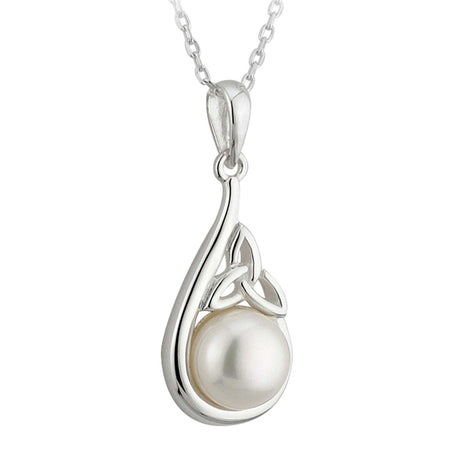Trinity and Freshwater Pearl Necklace - Creative Irish Gifts