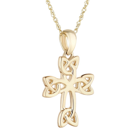 10K Celtic Cross Necklace, Gold - Creative Irish Gifts