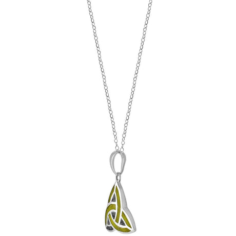 JG884 Ladies Connemara Marble Celtic Trinity Pendant Side View Creative Irish Gifts.com 