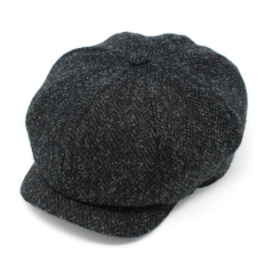 Men's Irish & Scottish Tweed Newsboy Hat Charcoal Creative Irish Gift