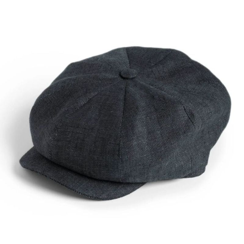 Men's Linen 8-Panel Irish Newsboy Cap Charcoal Creative Irish Gift