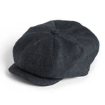 Men's Linen 8-Panel Irish Newsboy Cap Charcoal Creative Irish Gift