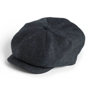Men's Linen 8-Panel Irish Newsboy Cap Charcoal Creative Irish Gift