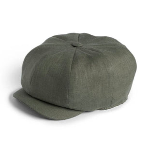 Men's Linen 8-Panel Irish Newsboy Cap Khaki Creative Irish Gift