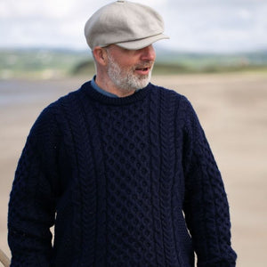 Men's Linen 8-Panel Irish Newsboy Cap Natural Creative Irish Gift