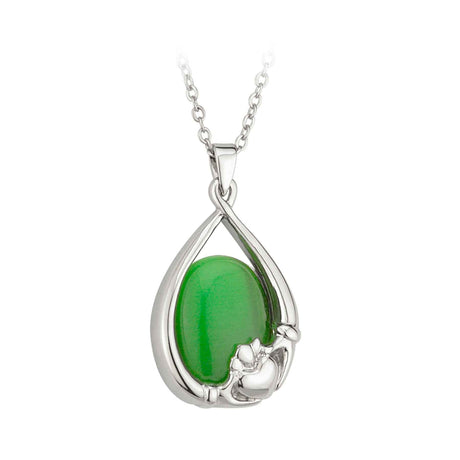 Claddagh Green Cat Eye Necklace - Creative Irish Gifts