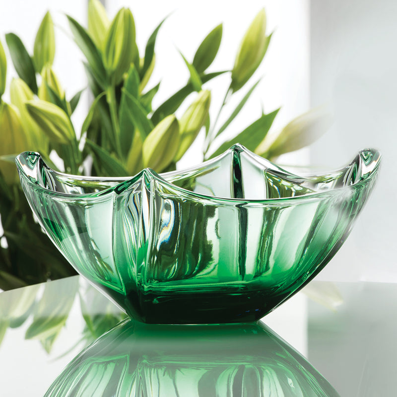 Galway Crystal Dune 10" Bowl Emerald Modern Elegance Creative Irish