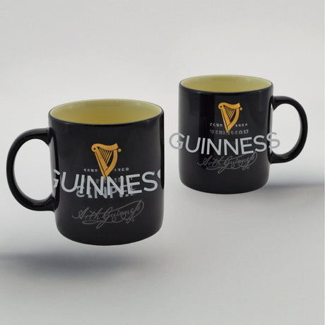 KB727 Ceramic Guinness Signature Coffee Mug, Black Creative Irish gift.