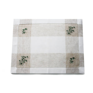 KD525 Embroidered Irish Shamrock Linen Tablecloth, Set of 2 Creative Irish gift