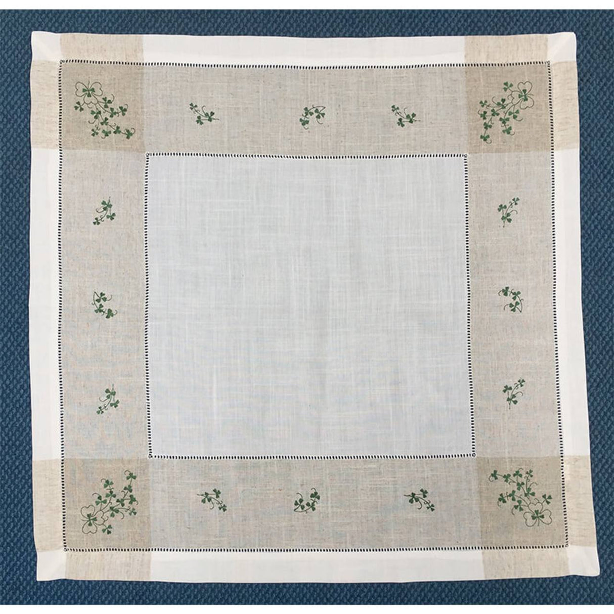 KD525 Embroidered Irish Shamrock Linen Tablecloth, Set of 2 Creative Irish gift