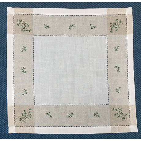 KD525 Embroidered Irish Shamrock Linen Tablecloth, Set of 2 Creative Irish gift