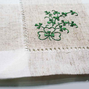KD526 Irish Linen Shamrock Embroidered Table Runner Creative Irish gift.com