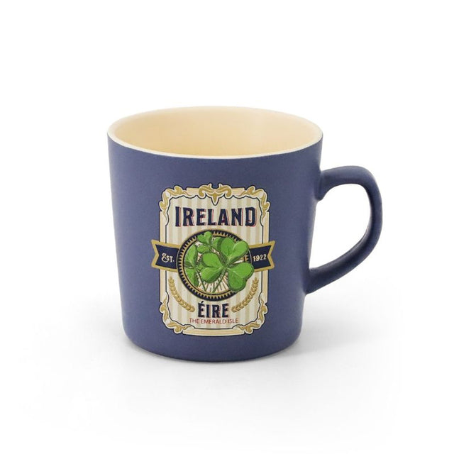KD711 Ceramic Eire Shamrock Coffee Mug, Blue Creative Irish gift