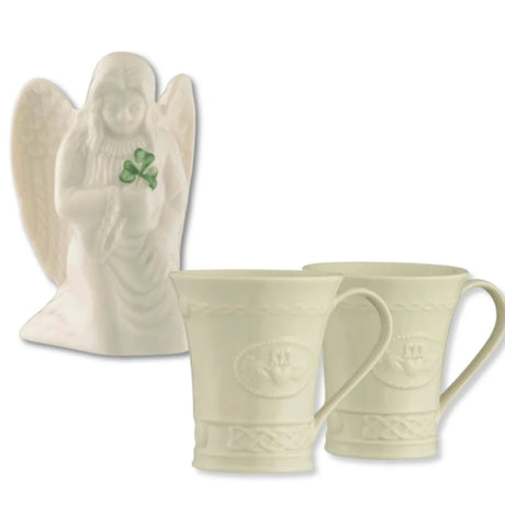 KD716 Belleek Irish Claddagh Mugs & Angel Porcelain Set Creative Irish gift