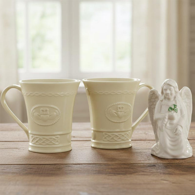 KD716 Belleek Irish Claddagh Mugs & Angel Porcelain Set Creative Irish gift