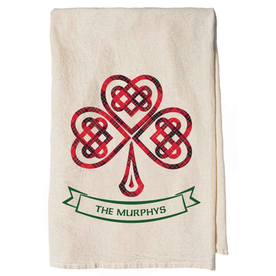 Personalized Shamrock Christmas Tea Towel - Creative Irish Gifts