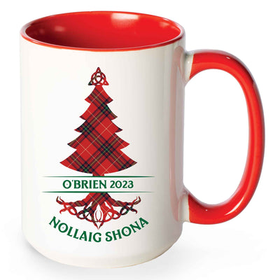 Personalized Nollaig Shona Christmas Tree Mug - Creative Irish Gifts