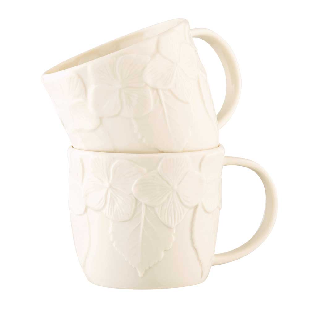 Belleek Classic Hydrangea Set of Two Mugs - Creative Irish Gifts