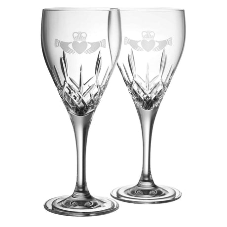 Galway Claddagh White Wine Glass Set - Creative Irish Gifts