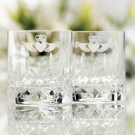 Galway Claddagh Double Old Fashioned Glass Set - Creative Irish Gifts