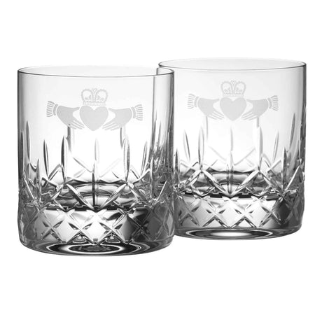 Galway Claddagh Double Old Fashioned Glass Set - Creative Irish Gifts