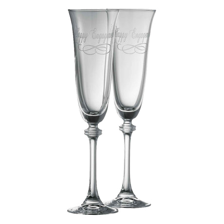 Galway Crystal Happy Engagement Liberty Flute Pair - Creative Irish Gifts