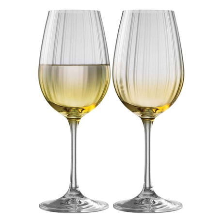 Galway Crystal Erne Wine Set of 2 in Amber - Creative Irish Gifts