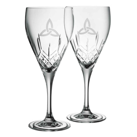 Galway Crystal Trinity Knot Red Wine Pair - Creative Irish Gifts