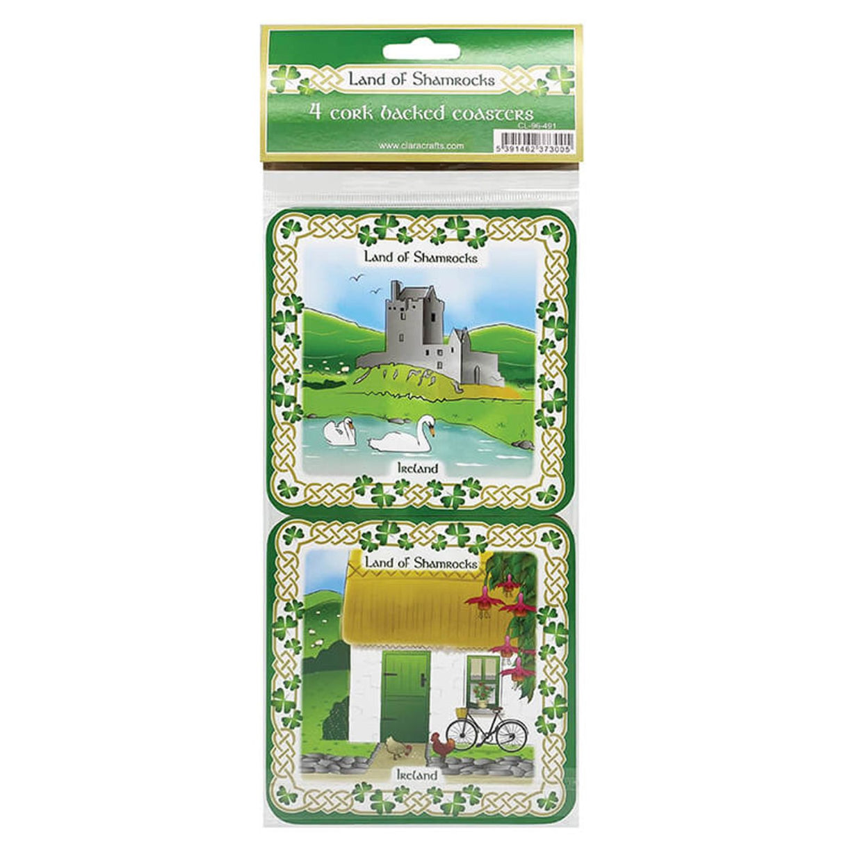 KG701 Set of 4 Irish Themed Coasters Creative Irish Gifts.com