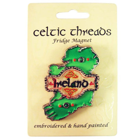 KG703 Handmade Map of Ireland Embroidered Magnet Creative Irish Gifts.com