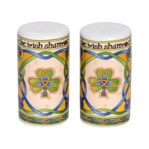 KY003 Irish Salt & Pepper Set with Shamrocks Front Creative Irish gift