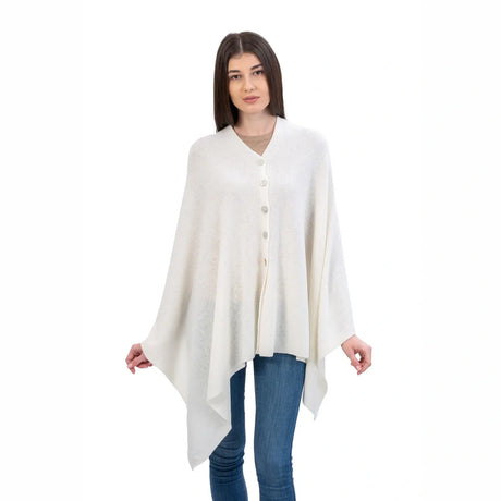 LLS100-900-OS Lambswool Poncho- Cream Creative Irish Gifts
