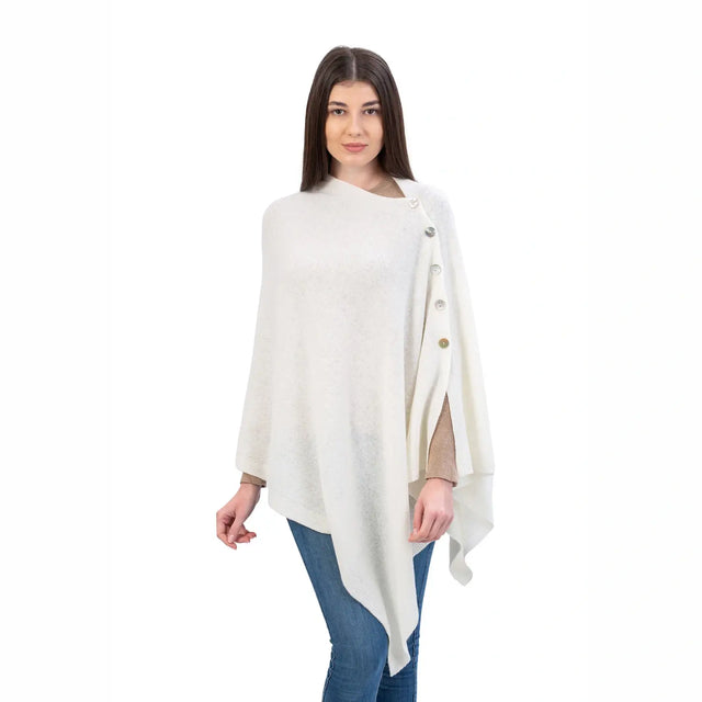LLS100-900-OS Lambswool Poncho- Cream Creative Irish Gifts
