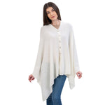 LLS100-900-OS Lambswool Poncho White Creative Irish Gifts
