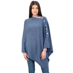 LLS100-904-OS Lambswool Poncho- Blue Creative Irish Gifts
