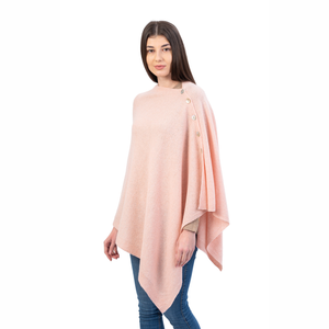 LLS100-908-OS Lambswool Poncho- Pink Creative Irish Gifts
