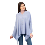 LLS100-909-OS Lambswool Poncho- Light Blue Creative Irish Gifts

