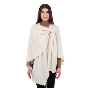LLS105- Lambswool Draped Shawl- White Studio Creative Irish Gifts