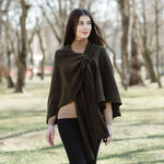 LLS105- Lambswool Draped Shawl- Army Green Lifestyle Creative Irish Gifts