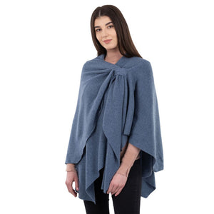 LLS105- Lambswool Draped Shawl- Dark Blue Studio Creative Irish Gifts