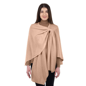 LLS105- Lambswool Draped Shawl- Brown Studio Creative Irish Gifts