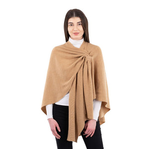 LLS105- Lambswool Draped Shawl- Camel Studio Creative Irish Gifts