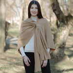 LLS105- Lambswool Draped Shawl- Camel Lifestyle Creative Irish Gifts